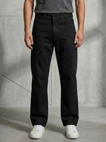 Pantalon de mezclilla para hombre - Negro - Ver 1