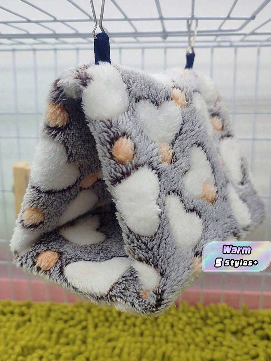 1 buah Sarang Burung Hammock Segitiga Bermotif Hati yang Lembut & Nyaman, Cocok untuk Burung Cockatiel, Parrotlet & Burung Beo Kecil-Sedang Lainnya untuk Tidur, Beristirahat, dan Bermain. Tersedia Berbagai Ukuran & Warna, Kait Logam yang Dapat Dilepas untuk Dibersihkan, Cocok untuk Musim Gugur & Musim Dingin - MultiWarna - View 1