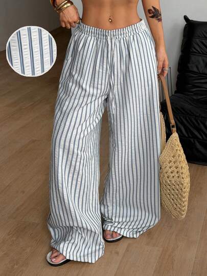 Coolane Pantalones blancos de algodón 100% lavados, de estilo minimalista básico bohemio, para conciertos de verano, salidas y playa