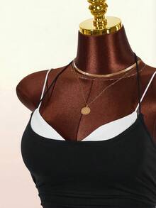 Amplova Women's 2 In 1 Contrast Color Black And White All-Match Versatile Top, Sexy And Avant-Garde, Suitable For Vacation, Cute Mini Top For Summer, Music Festival Outfit - Multicolor - View 8
