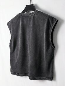Manfinity EMRG Áo tank top nam in chữ, kiểu dáng thường ngày, thích hợp cho mùa hè. - màu đen - Xem 2