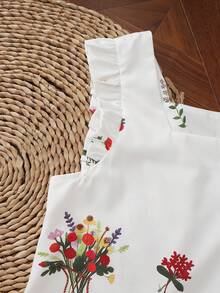 SHEIN Holidaya Áo kiểu nữ không tay dáng chữ A thêu hoa, màu trắng, thích hợp mặc đi biển, mặc thường ngày, đi nghỉ mát, đi làm, mặc mùa hè, mặc mùa hè, mặc mùa xuân, mặc nhiều lớp, áo kiểu thanh lịch, mặc công sở, trang phục văn phòng, thích hợp cho mùa xuân/hè. - Nhiều màu - Xem 6