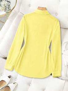 Franclia Collar básico de unicolor transparente minimalista - Amarillo - Ver 2