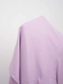 Solflare Purple Lilac Plus Size Sleeveless Dress With Pockets & Shorts, Solid Color Jumpsuit - Lilac Purple - View 9