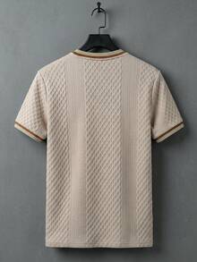 Manfinity Homme Men's Striped Crew Neck Short Sleeve Casual T-Shirt, Holiday - Apricot - View 2