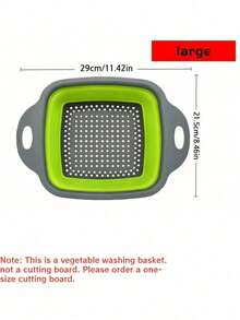 1 Juego de tabla de cortar plegable - Tabla de cortar plegable apta para lavavajillas, tazón de preparación con colador incorporado para frutas y verduras y base antideslizante - Rejilla para fregadero de cocina de 8.5 cuartos - Diseño ahorra espacio, adecuado para autocaravanas, apartamentos y viajes de camping - Verde - Ver 11