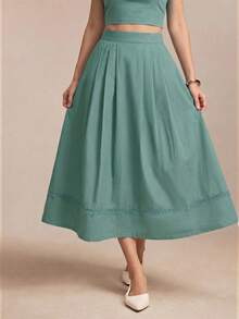 Vestido de Encaje con Bolsillos Laterales y Bordados para Mujer de , Estilo Retro de los 90, para Bodas, Damas de Honor y Eventos Formales - Negro - Ver 5
