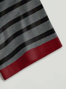 Resyla Women's Casual Commuting Colorblock Striped Print Short Sleeve T-Shirt, Summer - Multicolor - View 4