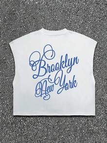 Manfinity Dauomo Summer English Alphabet Print Short Men T-Shirt - White - View 6