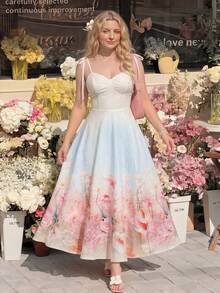 SHEIN MOD Đầm không tay in hoa thanh lịch dành cho nữ cỡ lớn, có khóa kéo sau, thích hợp cho mùa xuân/hè, các dịp lễ, sinh nhật, lễ hội, đám cưới, tiệc ngoài trời, trang phục dự tiệc hoa, đầm đi nghỉ mát, đầm dự tiệc ngoài trời, trang phục dự tiệc trà, đầm lãng mạn, đầm cổ điển, đầm hoa xanh, đầm thanh lịch, đầm dạ hội trang trọng cho nữ, đầm màu pastel, đầm hoa dài, đầm tốt nghiệp, đầm dự lễ trang trọng. - Nhiều màu - Xem 6