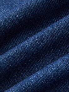 GlowEve Áo khoác gile denim nữ cài một hàng khuy bằng kim loại, kiểu dáng thường ngày. - Rửa tối - Xem 8