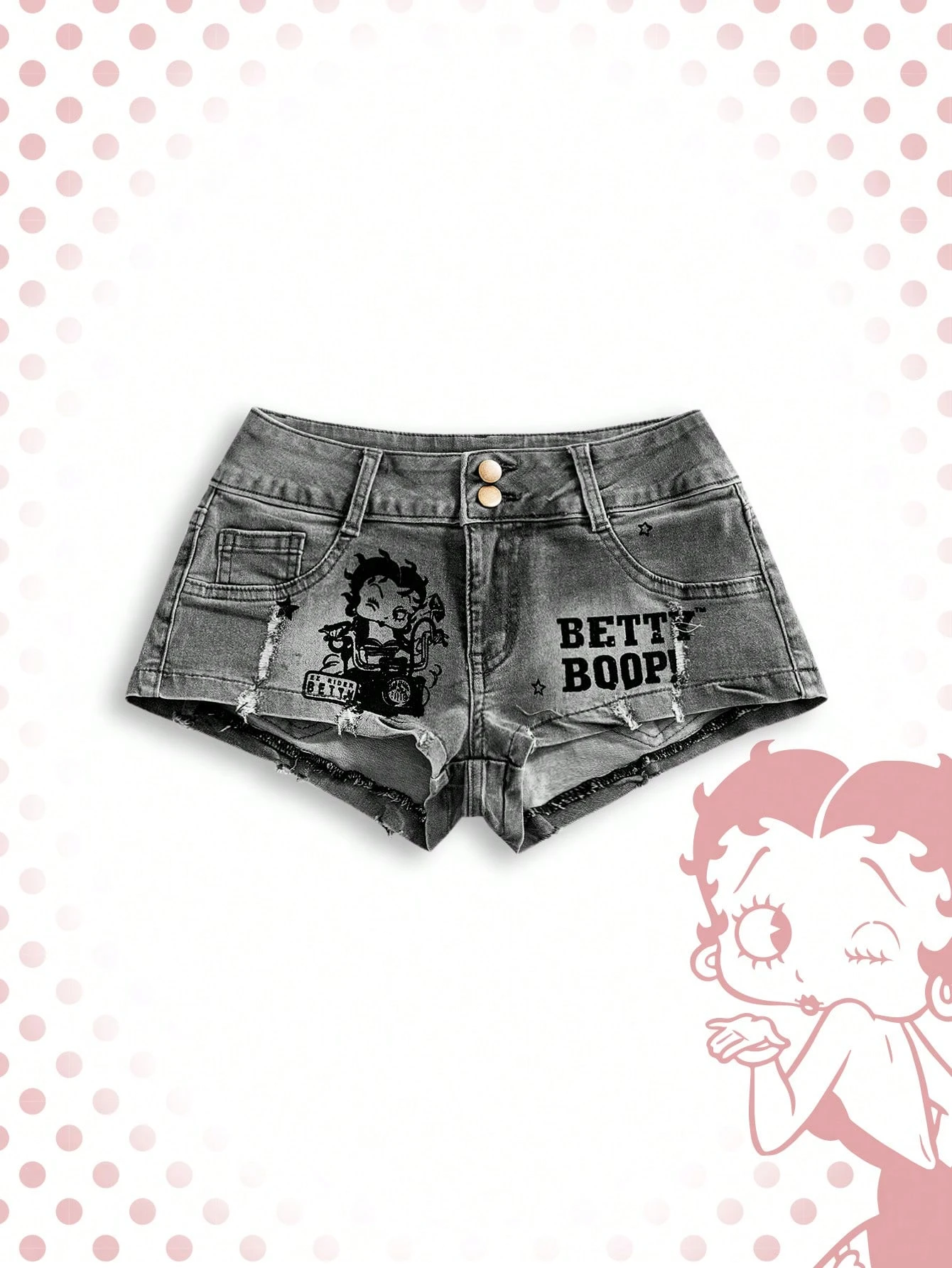 希少y2k Indian Motorcycle スタジャン ベティ・ブープ Our Betty Boop | ROMWE Y2K Baddie Spring/Summer Collab Vintage