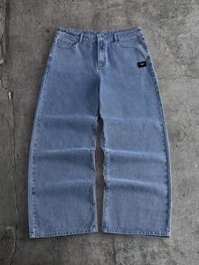 AXEPEAK Bộ đồ nam cỡ lớn phong cách thường ngày đường phố, áo sơ mi ngắn tay và quần jean denim, thích hợp cho đi làm hàng ngày, mùa xuân/hè. - Màu xanh lam - Xem 6