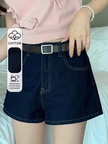 DAZY Quần short denim có túi phong cách đường phố dành cho nữ, thích hợp cho mùa hè. - Màu xanh lam - Xem 1