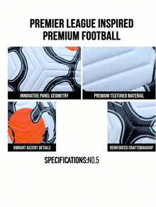 1 pièce Ballon de football haute élasticité, résistant à l'usure, anti-explosion, confortable, en tissu de haute qualité, couture de précision, convient pour l'entraînement et les matchs intérieurs et extérieurs - Multicolore - Voir 4