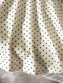 SHEIN Young Girl Polka Dot Print Patchwork Long Sleeve Dress, Spring/Summer - Multicolor - View 9