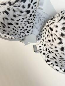 Bare Chapter 2pcs Thin Padded Steel Underwire Front Closure Sexy Leopard Print Supportive Bra - Multicolor - View 3