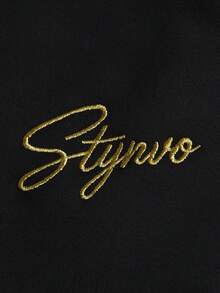 STYNVO Men's Letter Print Drawstring Waist Casual Shorts - Grey - View 4