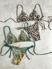 Swim Vcay Bộ bikini nữ thanh lịch họa tiết da báo, thích hợp cho kỳ nghỉ biển, tiệc tùng. - Nhiều màu - Xem 1