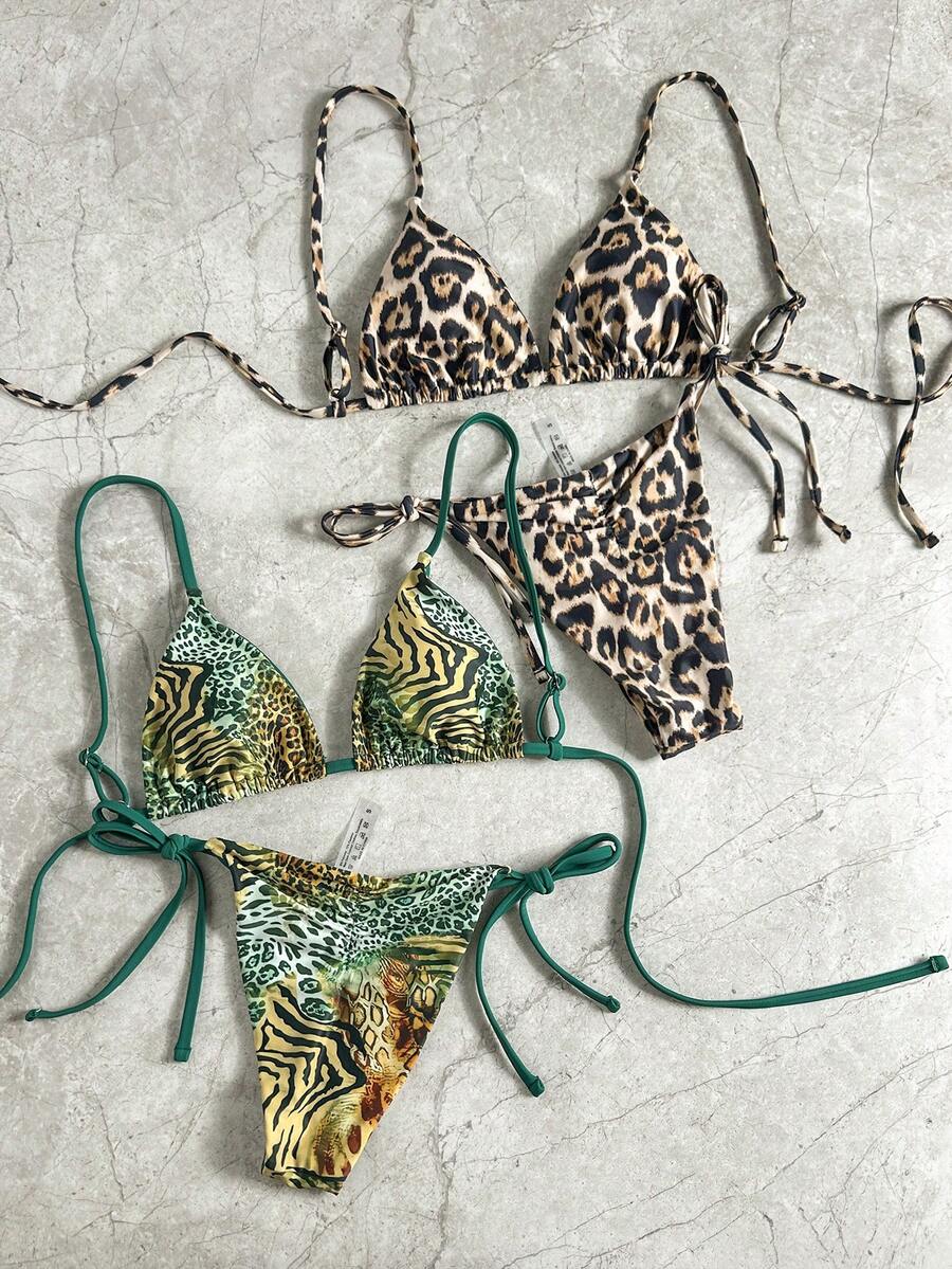 Swim Vcay Bộ bikini nữ thanh lịch họa tiết da báo, thích hợp cho kỳ nghỉ biển, tiệc tùng. - Nhiều màu - Xem 1