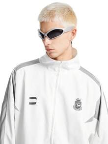 Manfinity VCAY Moletom Folgado Masculino de Tela de Malha com Impressão de Letras em Contraste, Adequado para Outono/Inverno - Multicolorido - Visão 5