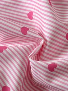 SHEIN Playful Pals 3件組 幼童嬰兒女童刺繡粉色條紋襯衫披肩&百褶裙休閒時尚夏季校園穿搭女童制服套裝 - 粉色 - 查看 7