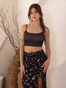 Ananda Vibes Women 2 Pieces Casual Floral Dress & Black Tank Top Set, Suitable For Summer Vacation Beach Wear - Multicolor - View 5