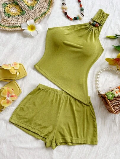 Soleia New Women's Summer Outfit, Vacation Outfit, Women's 2 Pieces Set For Daily Wear, Island Vacation Outfit, Bohemian, Boho, Romantic Floral, Vacation, Floral
