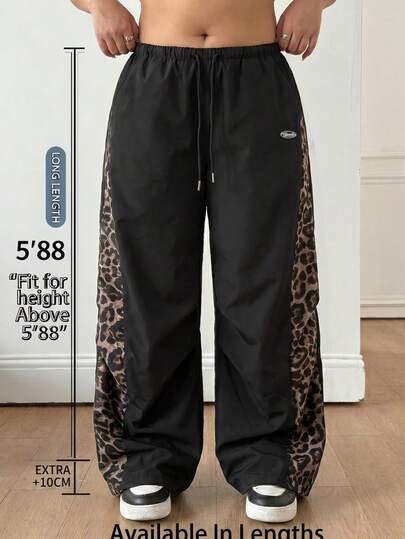 SHEIN Tall CURVE CURVE New Plus Size Women's Tall Girls Drawstring Waist Casual  Leopard Print Fashion Drawstring Waist Pockets Casual Pants For Daily Wear For Daily Wear,High-Waisted Makes You Look Slimmer And Your Legs Longer, Tall Women Pants,Suitable For Tall Women.High-Waisted Makes You Look Slimmer And Your Legs Longer, Suitable For Tall Women.Old Money Style,Suitable For All Seasons And Occasion,Suitable For Tall Girls& Women, Summer Wide-Leg Pants Pants Summer Summer Wide-Leg Pants Pants Summer Outfits Summer Holiday Outfits Long Summer Pants For Women Spring Outfit ,Wide-Leg Pants,Office Pants,Elegant Pants,Casual Pants, High-Waisted Slimming Wide-Leg Pants For Summer,Elegant Women's Ceremony Pants ,Elegant Pants For Party,Elegant Pants For Ladies,Elegant Long Pants, Vacation Outfits Women,Holiday Outfits For Women,Summer Holiday Outfits,Summer Vacation Outfits,Casual Pants For Women ,Sexy Pants For Women Carnival Women Look 2026 Carnival Costume Women