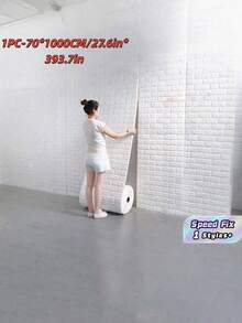 1片/3D砖纹壁纸，70 x 1000厘米，自粘式墙板，适用于客厅、卧室、厨房装饰墙，可移除装饰壁纸 - 多色 - 查看 1