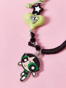 THE POWERPUFF GIRLS X SHEIN 时尚可爱卡通狗亚克力手工串珠手机链手机挂绳手机吊坠 - 彩色 - 查看 6