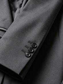 Manfinity Mode Blazer de traje formal de negocios para hombre de unicolor con cuello chal y manga larga, para ceremonia - Gris Oscuro - Ver 5