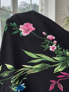 SHEIN EZwear 黑色休闲加大码女式连衣裙 - 彩色 - 查看 8