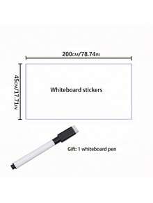 1 Roll Self Adhesive Whiteboard Green Board Chalk Wall Sticker With Wiper, Office Home Decor Canvas Message Board - Multicolor - View 5