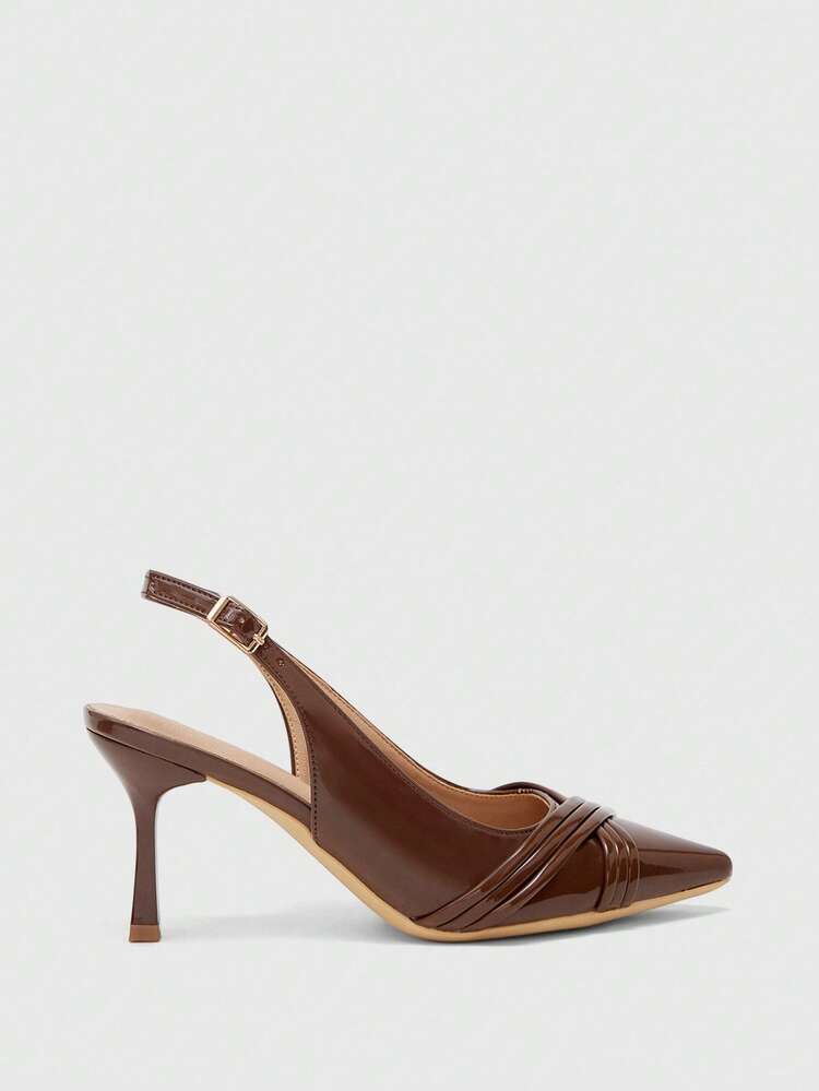 CUCCOO BIZCHIC Women Shoes Pointed Stiletto Brown Backspace Women's Fashion Sexy Four Seasons Commuter Women's Shoes Banquet Party Work Women's Shoes