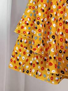 Flirla Mono de gasa floral elegante y cómodo para mujer de talla grande, adecuado para la playa, viajes, exteriores y uso diario - Naranja - Ver 6