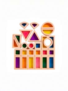 MINKOJA Wooden & Acrylic Sunlight & Color Blocks – Creative Stacking Toy For Cognitive Development & Parent-Child Interaction - Multicolor - View 9