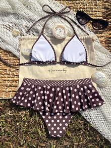 Elavelle Women's Random Print Halter Bikini Set, Spring/Summer - Multicolor - View 2