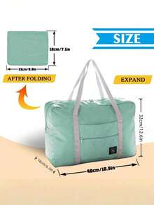 Madebyblanc 1PC Foldable Travel Duffel Bag Tote Water Resistant Carry On Luggage Spirit Airlines Personal Item Sports Gym Bag Weekender Overnight Suitcase For Women Men Blue Color Lightweight Portable Handbag Vacation Business Trip Essential - View 7