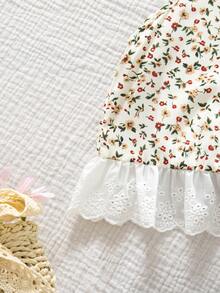 Emery Rose Kids Emery Rose Kids 两件套女童雪纺花卉拼接荷叶边休闲吊带背心和长裤套装 - 彩色 - View 10