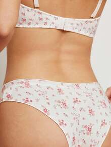 Elorette Women's Elegant Romantic Floral Print Bow Decor Panties - Multicolor - View 2