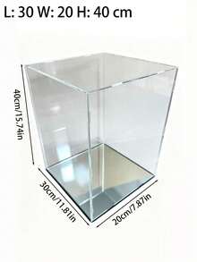 Acrylic Display Cabinets/Showcases/Glass Cabinets/Entrance Decorative Dustproof Display Cabinets (High-Definition Thick Acrylic Modules + Mirror-Like Bases), Suitable For Displaying Sculptures/Gifts/Models - Black Background + Mirror Finish - View 3