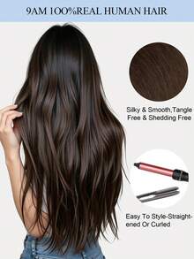 12-22 Inch 50s 8D Hair Extensions Straight Human Hair With Tiny Beads Dark Brown Invisible Mini Silicone Micro Bead Extensions For Caucasian Women  No Glue Sew-In Required Real Cold Fusion Tiny Beads Volume Length Soft Smooth - S02 - View 11