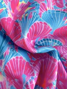 SHEIN Conjunto de bikini con estampado de conchas marinas para niñas preadolescentes - Multicolor - Ver 8