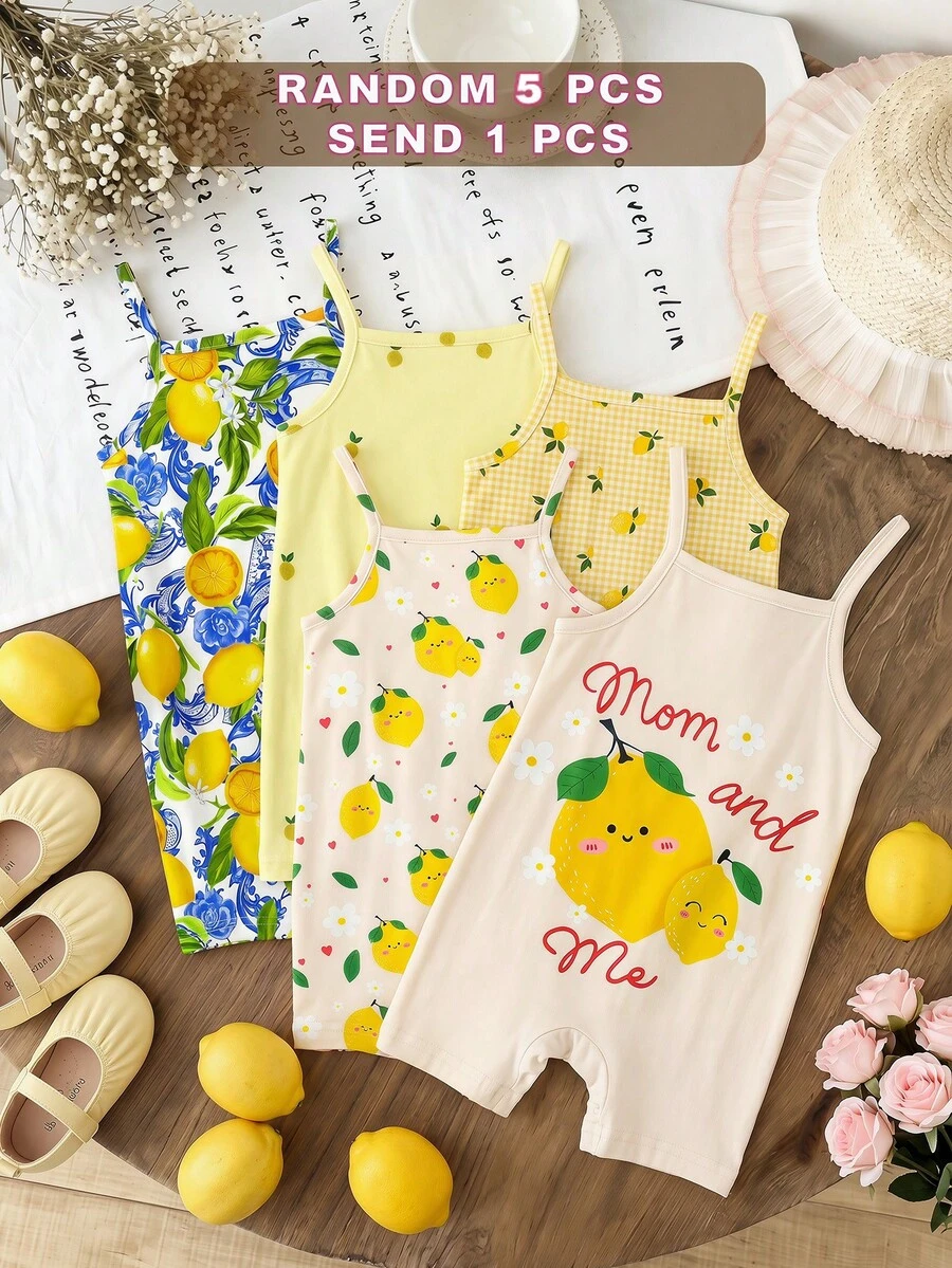 Mono informal de uso diario con estampado de limón para bebé niña - Multicolor - Ver 1