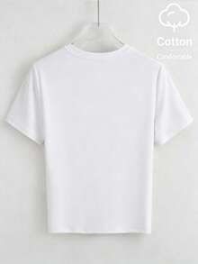 EMERY ROSE Áo thun cotton mùa hè dành cho nữ, chất liệu co giãn, cổ tròn, tay raglan, có cúc trang trí, thắt eo, thời trang, thanh lịch, thoải mái. - trắng - Xem 2