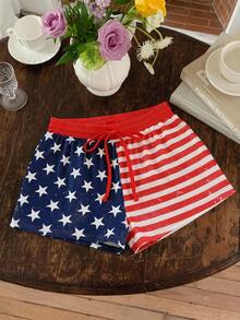 SHEIN EZwear Quần short nữ in họa tiết cờ Mỹ ngày 4 tháng 7, thích hợp cho đi làm hàng ngày, hẹn hò, tụ họp, mùa thu/đông/hè, Giáng sinh, Năm mới, Lễ Tạ ơn, tiệc tùng, đám cưới, bãi biển, lễ tốt nghiệp, thời trang, thanh lịch, thường ngày, đi chơi, hẹn hò, đặt chỗ, đi làm, lấp lánh, Ngày lễ tình nhân, sang trọng, kỳ nghỉ, thường ngày, Y2K, đi chơi, lễ tốt nghiệp, v.v. - Nhiều màu - Xem 4