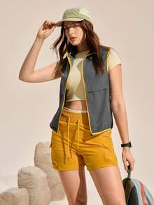 SHEIN Unity Women's Zipper Color Block Fashionable Versatile Outdoor Vest Jacket - Dark Grey - View 6