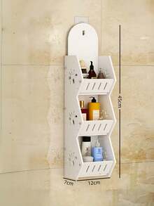 1 Kệ đựng đồ nhà tắm treo tường 3 tầng màu trắng có móc, chất liệu PVC, kệ treo tường đa chức năng, kệ đựng đồ chống ẩm, kệ đựng đồ dùng vệ sinh cá nhân dung tích lớn, kệ nhà tắm, kệ đựng đồ nhiều tầng không cần khoan; thích hợp cho những khoảng trống hẹp để mở rộng không gian lưu trữ, dùng để đựng đồ dùng vệ sinh cá nhân, mỹ phẩm và bàn chải đánh răng, lý tưởng cho phòng ngủ, phòng khách, nhà bếp, phòng tắm, trang trí tường, kệ treo tường. - trắng - Xem 6