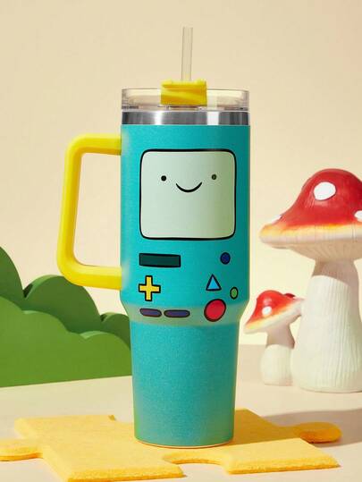 ADVENTURE TIME X SHEIN 40oz Tumbler With Handle, Insulated Cup, Vacuum Insulated Water Bottle, Stainless Steel Travel Mug, Car Mug